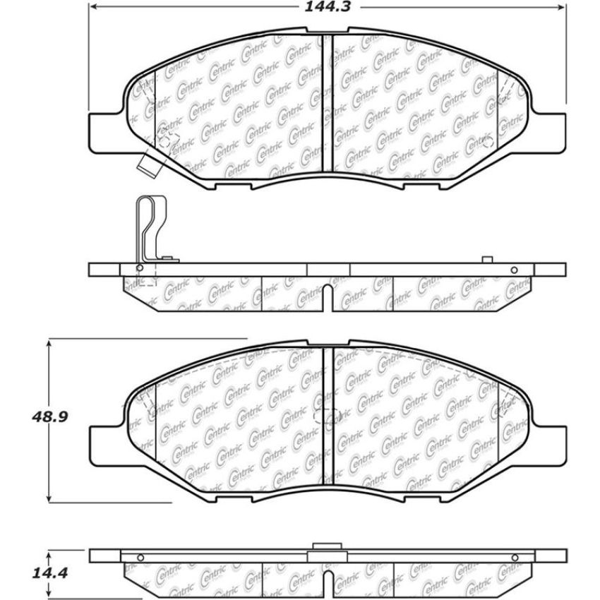 CENTRIC PARTS 105.13450 Posi Quiet Ceramic Brake Pads with Shims and Hardware