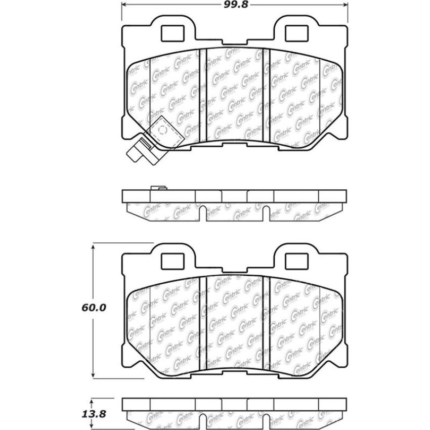 CENTRIC PARTS 105.13470 Posi Quiet Ceramic Brake Pads with Shims and Hardware