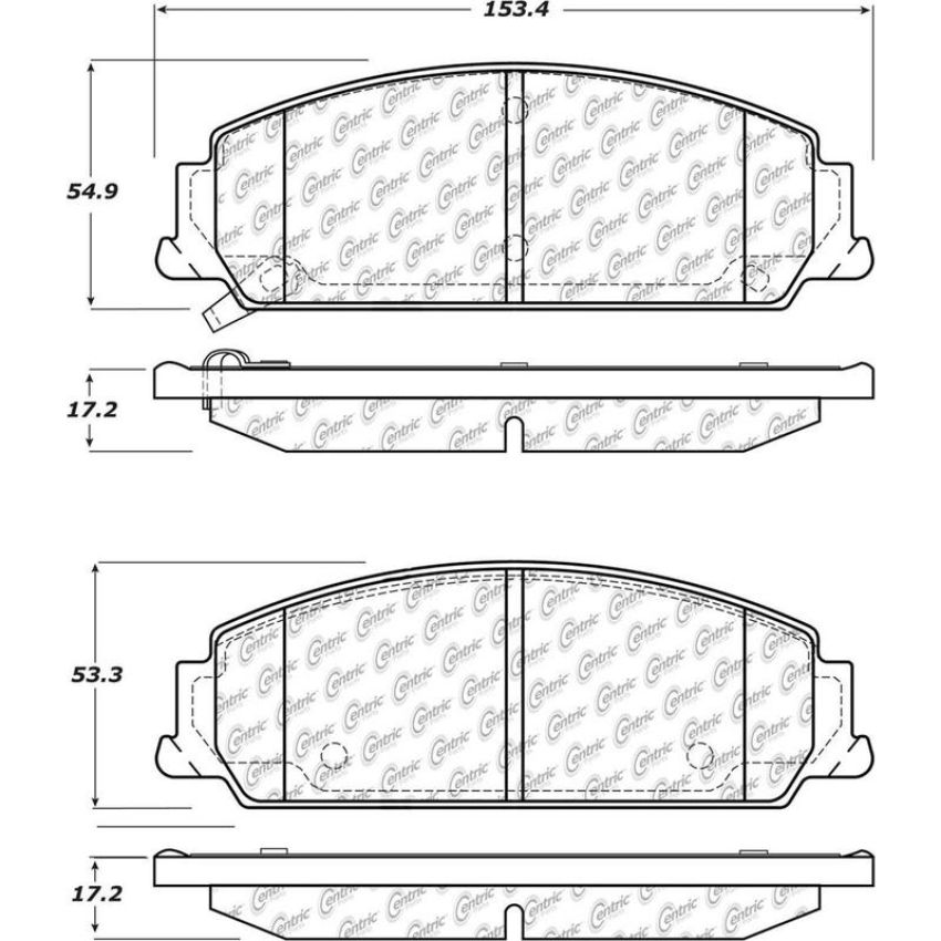 CENTRIC PARTS 105.13510 Posi Quiet Ceramic Brake Pads with Shims and Hardware