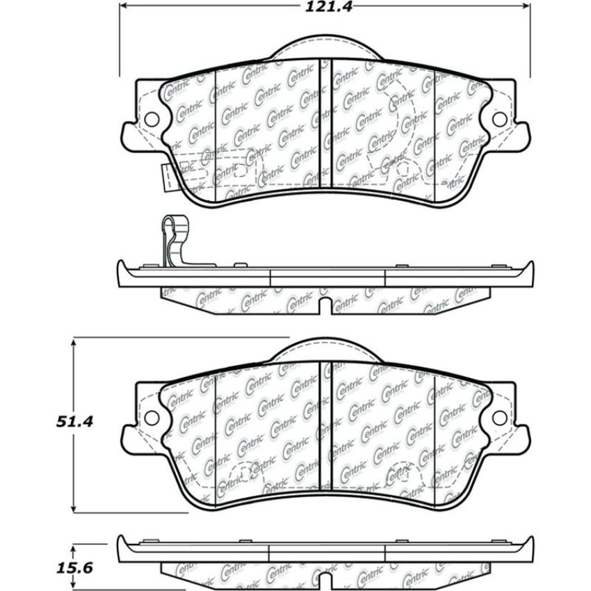 CENTRIC PARTS 105.13520 Posi Quiet Ceramic Brake Pads with Shims and Hardware