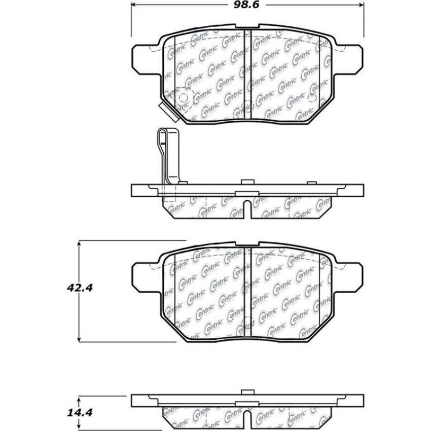 CENTRIC PARTS 105.13541 Posi Quiet Ceramic Brake Pads with Shims and Hardware