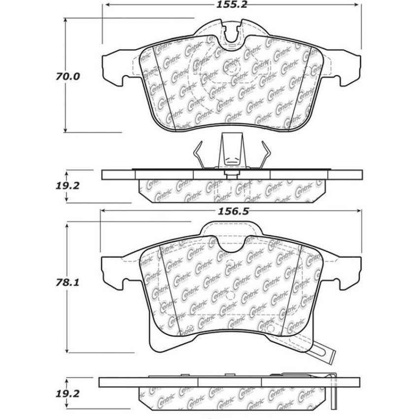 CENTRIC PARTS 105.13610 Posi Quiet Ceramic Brake Pads with Shims and Hardware