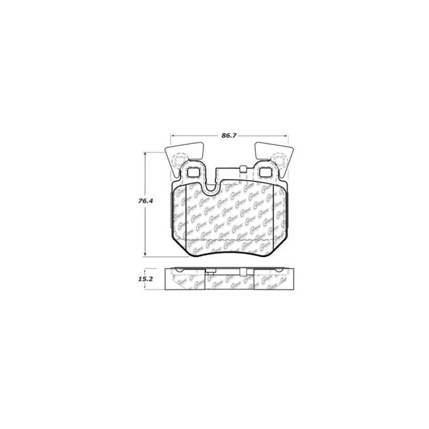 CENTRIC PARTS 105.13720 Posi Quiet Ceramic Brake Pads with Shims and Hardware