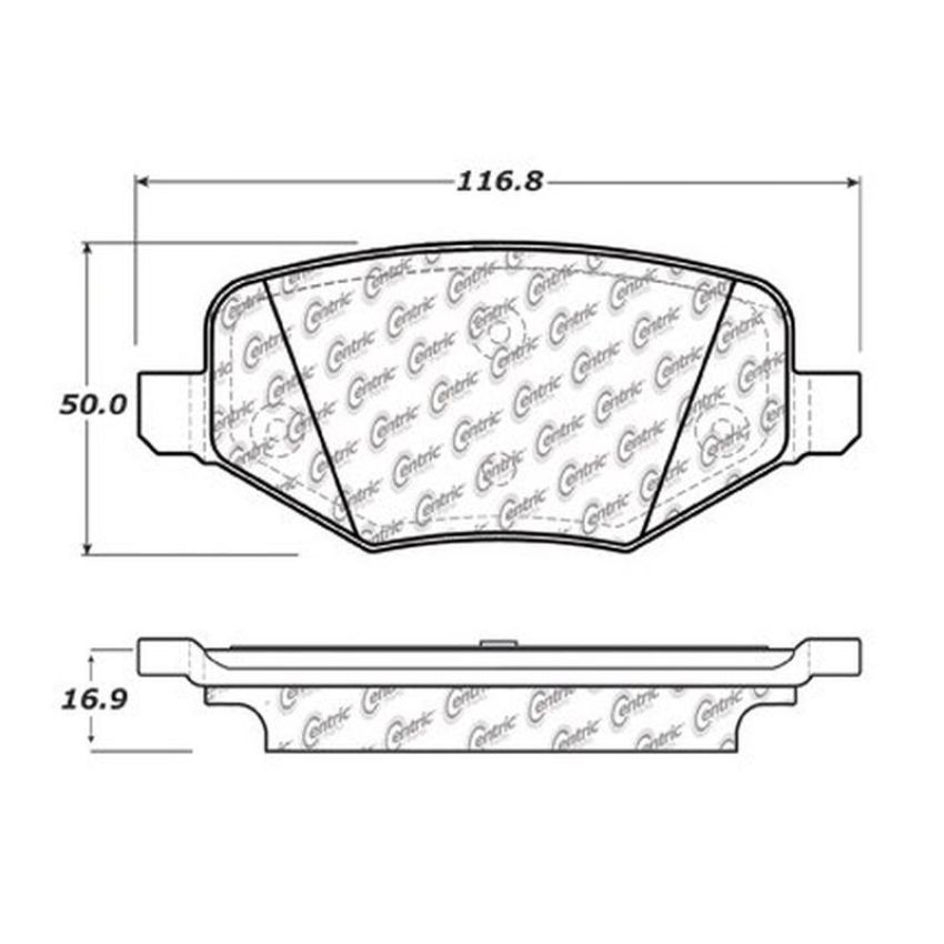 CENTRIC PARTS 105.13771 Posi Quiet Ceramic Brake Pads with Shims and Hardware