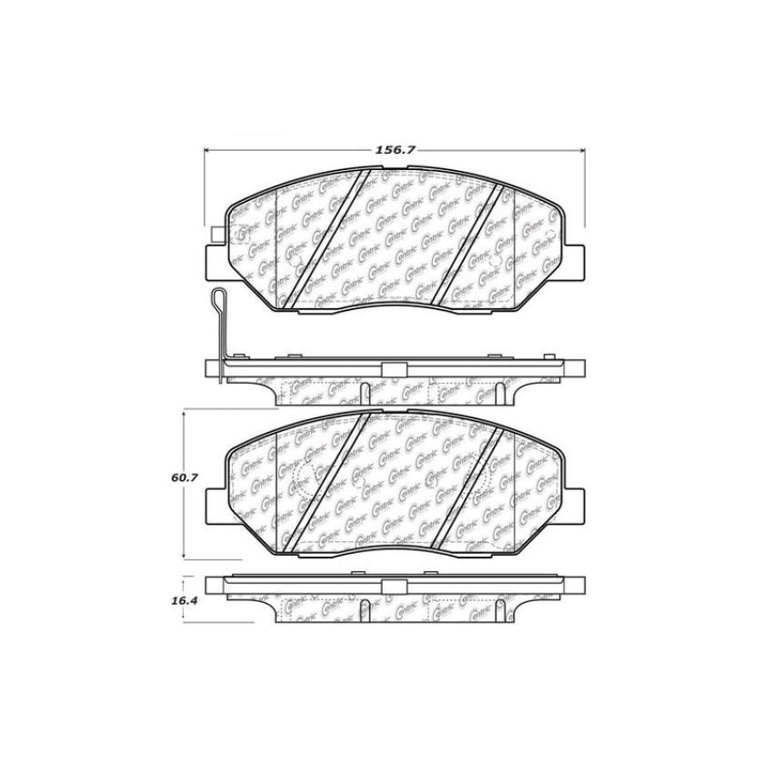 CENTRIC PARTS 105.13840 Posi Quiet Ceramic Brake Pads with Shims and Hardware