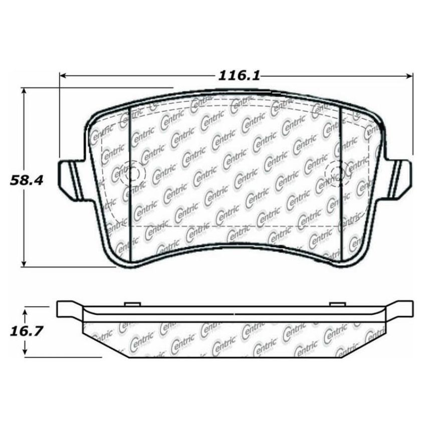 CENTRIC PARTS 105.13860 Posi Quiet Ceramic Brake Pads with Shims and Hardware
