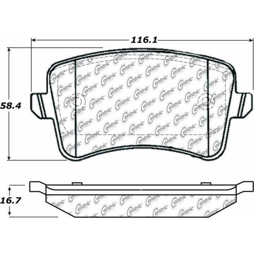 CENTRIC PARTS 105.13861 Posi Quiet Ceramic Brake Pads with Shims and Hardware