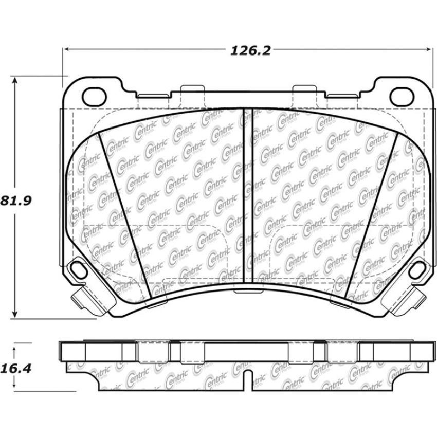 CENTRIC PARTS 105.13960 Posi Quiet Ceramic Brake Pads with Shims and Hardware