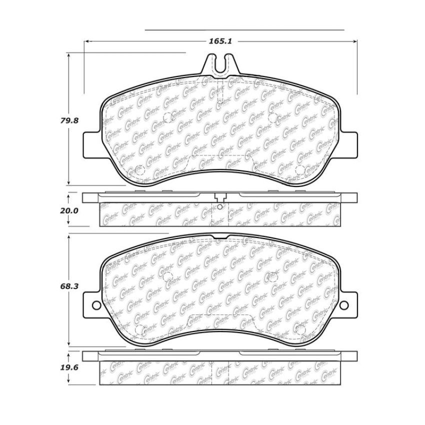 CENTRIC PARTS 105.14060 Posi Quiet Ceramic Brake Pads with Shims and Hardware