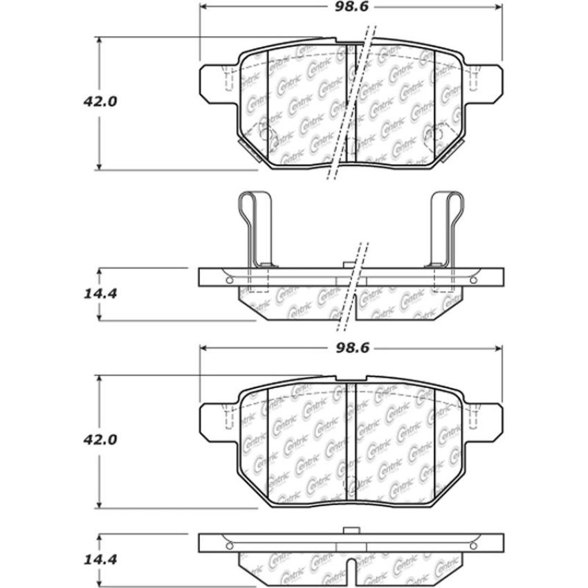 CENTRIC PARTS 105.14230 Posi Quiet Ceramic Brake Pads with Shims and Hardware