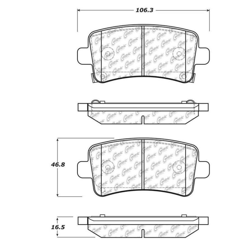 CENTRIC PARTS 105.14302 Posi Quiet Ceramic Brake Pads with Shims and Hardware