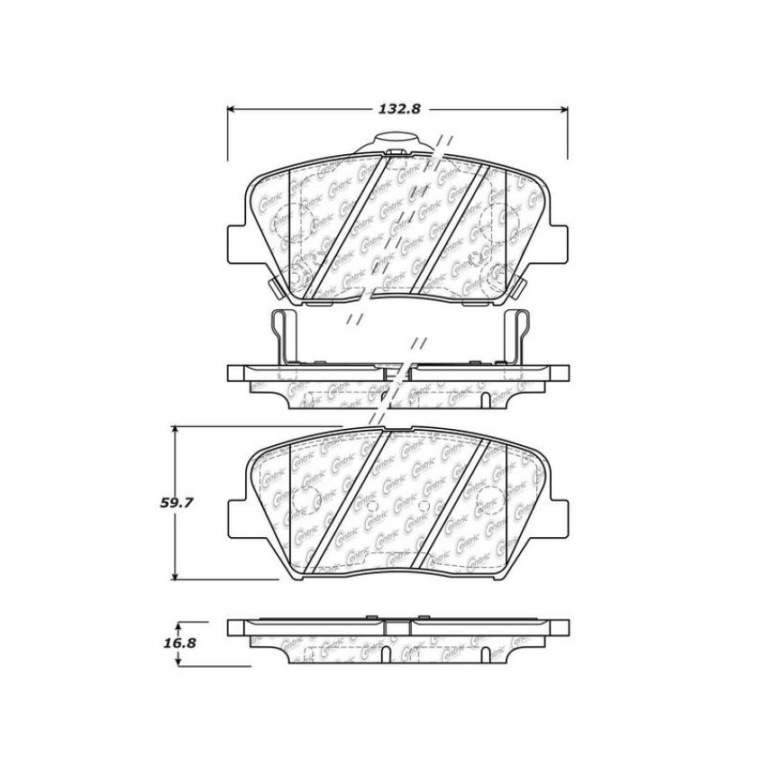 CENTRIC PARTS 105.14320 Posi Quiet Ceramic Brake Pads with Shims and Hardware