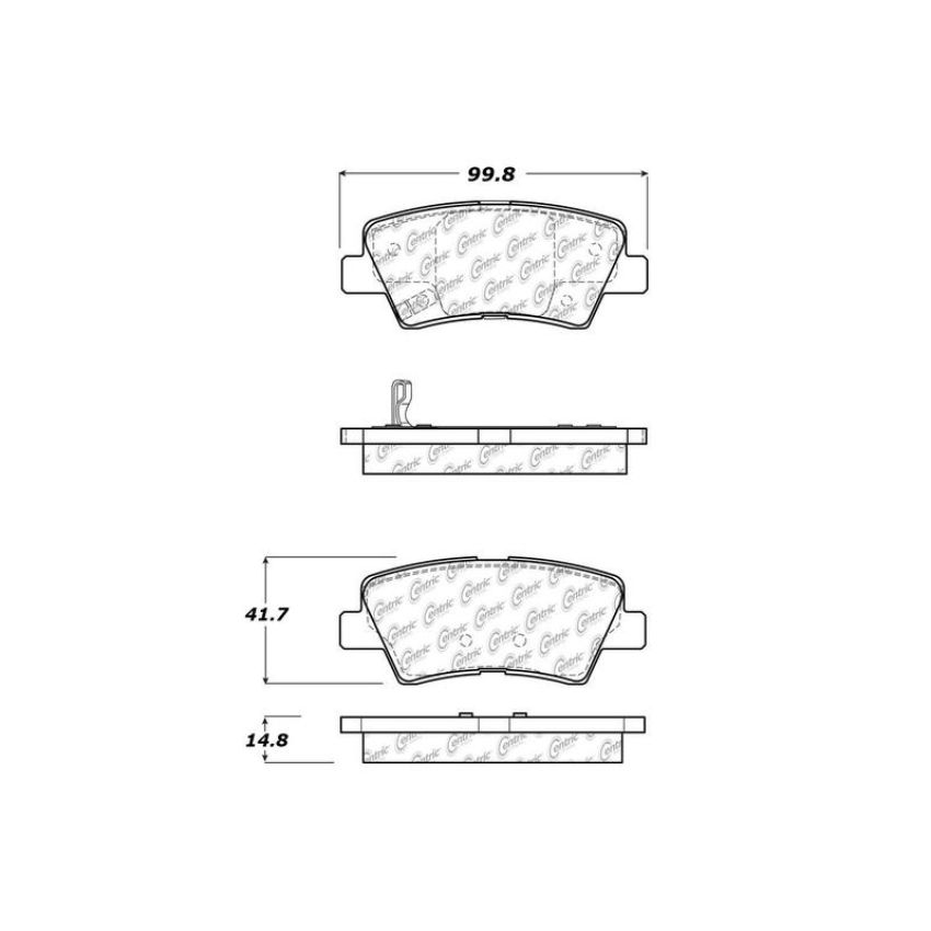 CENTRIC PARTS 105.14450 Posi Quiet Ceramic Brake Pads with Shims and Hardware