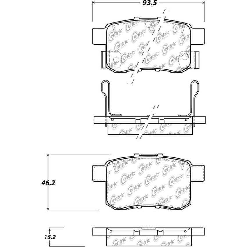 CENTRIC PARTS 105.14510 Posi Quiet Ceramic Brake Pads with Shims and Hardware
