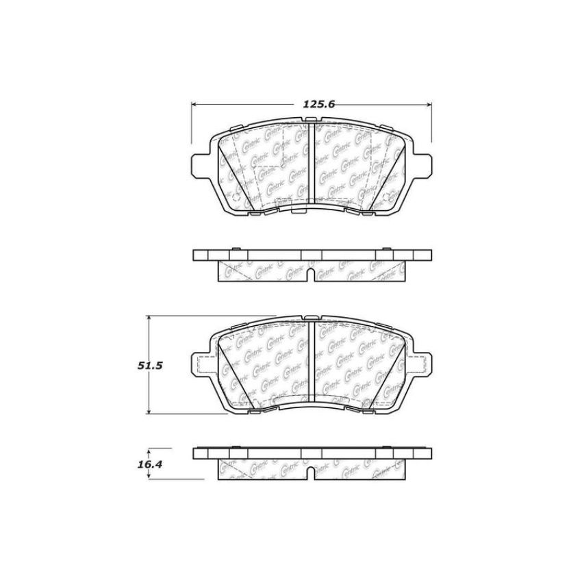 CENTRIC PARTS 105.14540 Posi Quiet Ceramic Brake Pads with Shims and Hardware