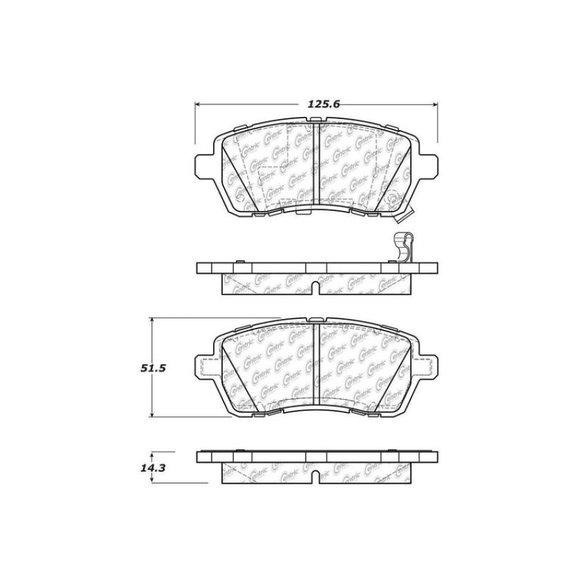 CENTRIC PARTS 105.14541 Posi Quiet Ceramic Brake Pads with Shims and Hardware