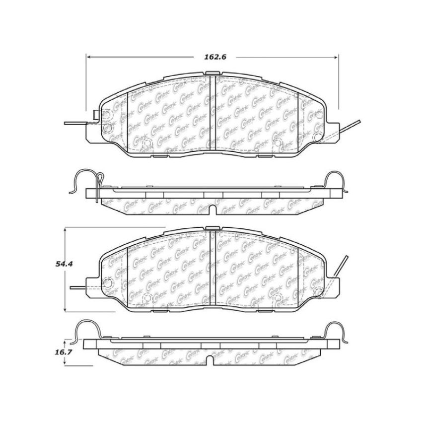 CENTRIC PARTS 105.14630 Posi Quiet Ceramic Brake Pads with Shims and Hardware