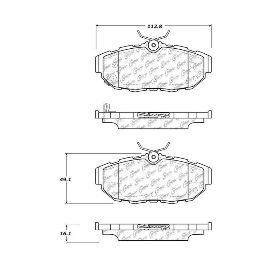 CENTRIC PARTS 105.14650 Posi Quiet Ceramic Brake Pads with Shims and Hardware