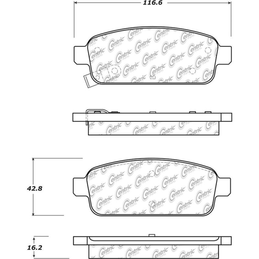 CENTRIC PARTS 105.14680 Posi Quiet Ceramic Brake Pads with Shims and Hardware