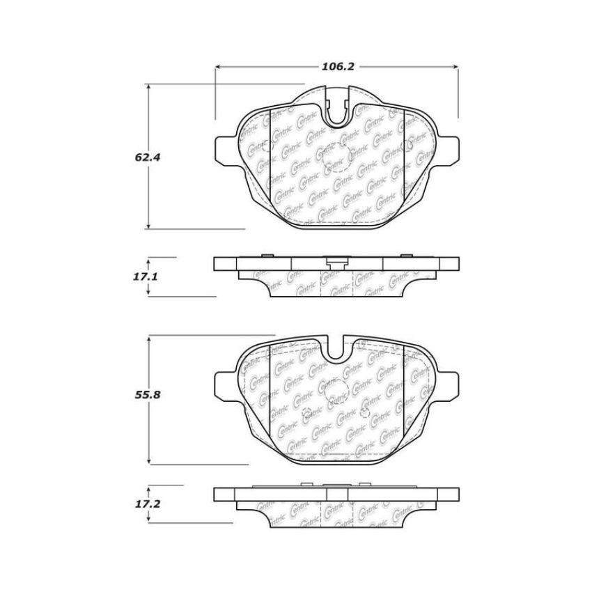CENTRIC PARTS 105.14730 Posi Quiet Ceramic Brake Pads with Shims and Hardware