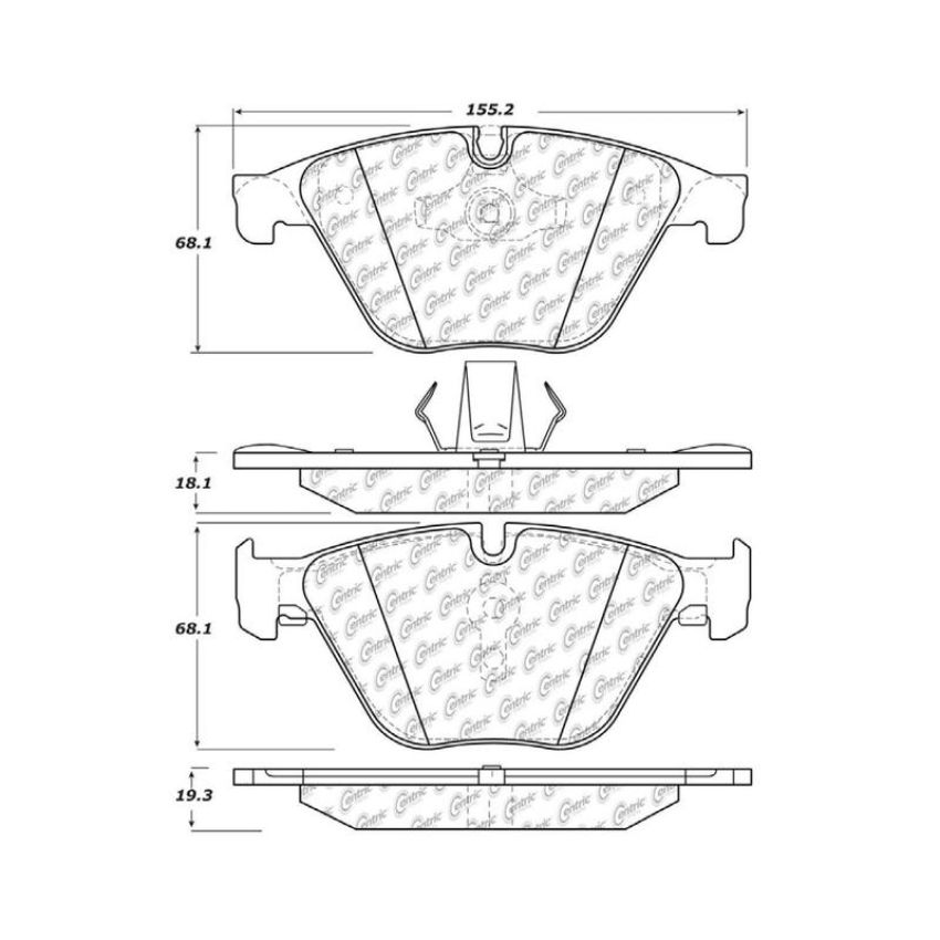 CENTRIC PARTS 105.15050 Posi Quiet Ceramic Brake Pads with Shims and Hardware