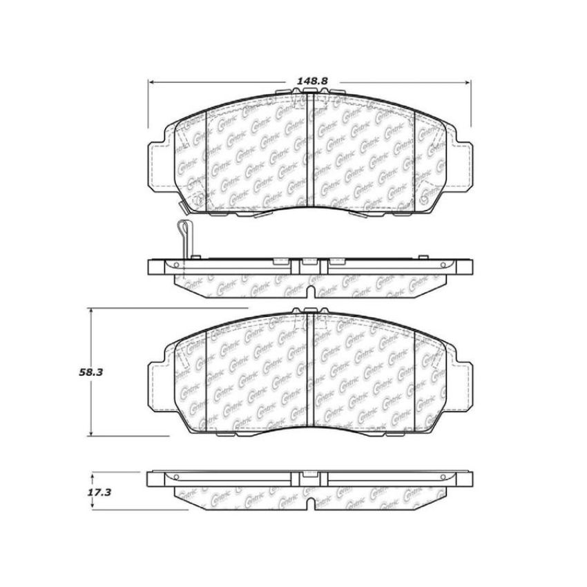 CENTRIC PARTS 105.15060 Posi Quiet Ceramic Brake Pads with Shims and Hardware