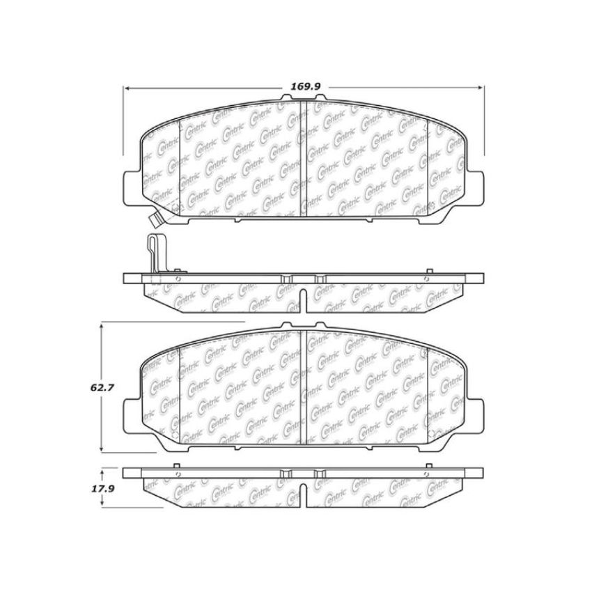 CENTRIC PARTS 105.15090 Posi Quiet Ceramic Brake Pads with Shims and Hardware