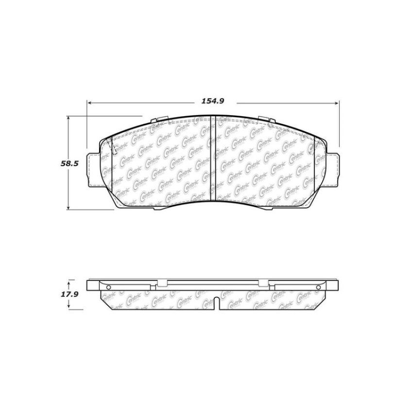 CENTRIC PARTS 105.15210 Posi Quiet Ceramic Brake Pads with Shims and Hardware