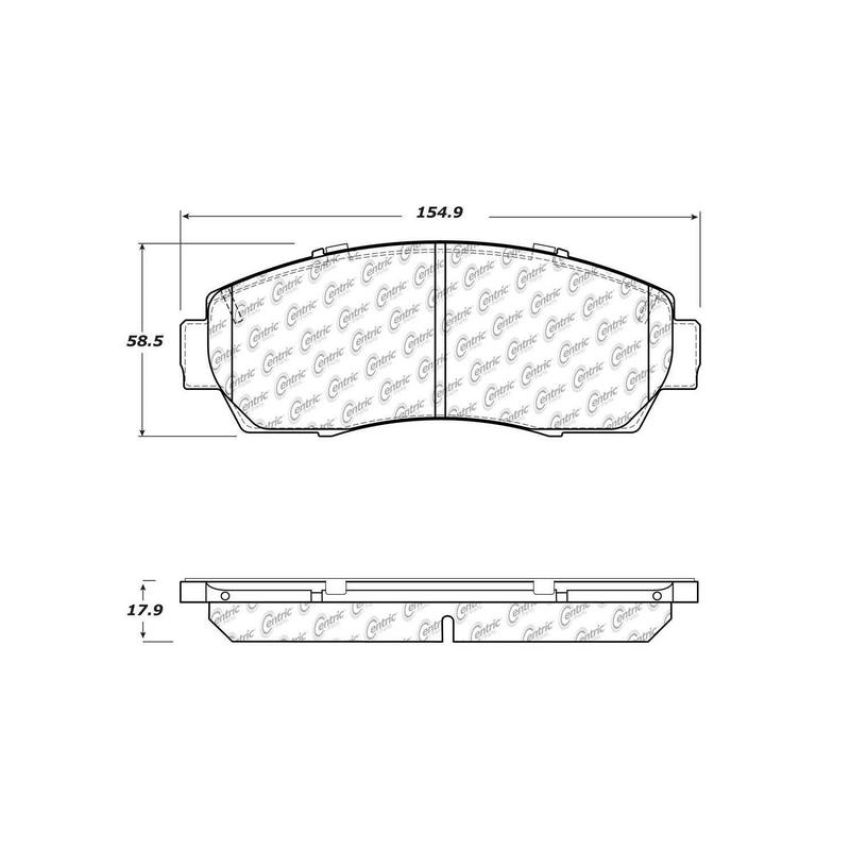 CENTRIC PARTS 105.15211 Posi Quiet Ceramic Brake Pads with Shims and Hardware