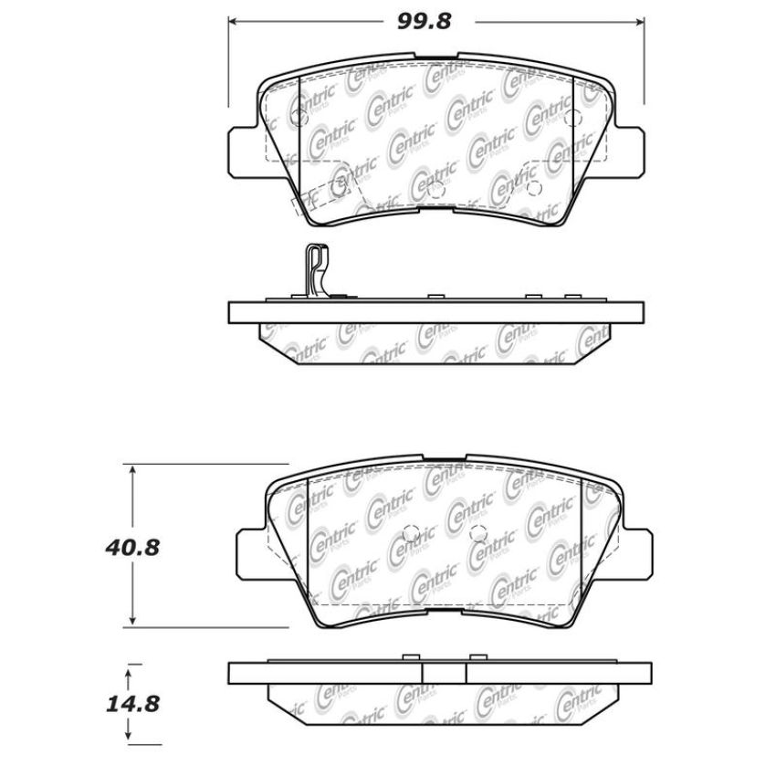 CENTRIC PARTS 105.15440 Posi Quiet Ceramic Brake Pads with Shims and Hardware