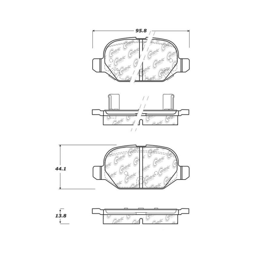 CENTRIC PARTS 105.15690 Posi Quiet Ceramic Brake Pads with Shims and Hardware