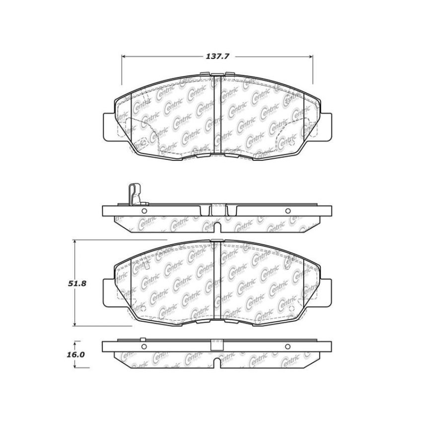 CENTRIC PARTS 105.15780 Posi Quiet Ceramic Brake Pads with Shims and Hardware