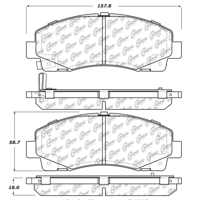 CENTRIC PARTS 105.15840 Posi Quiet Ceramic Brake Pads with Shims and Hardware