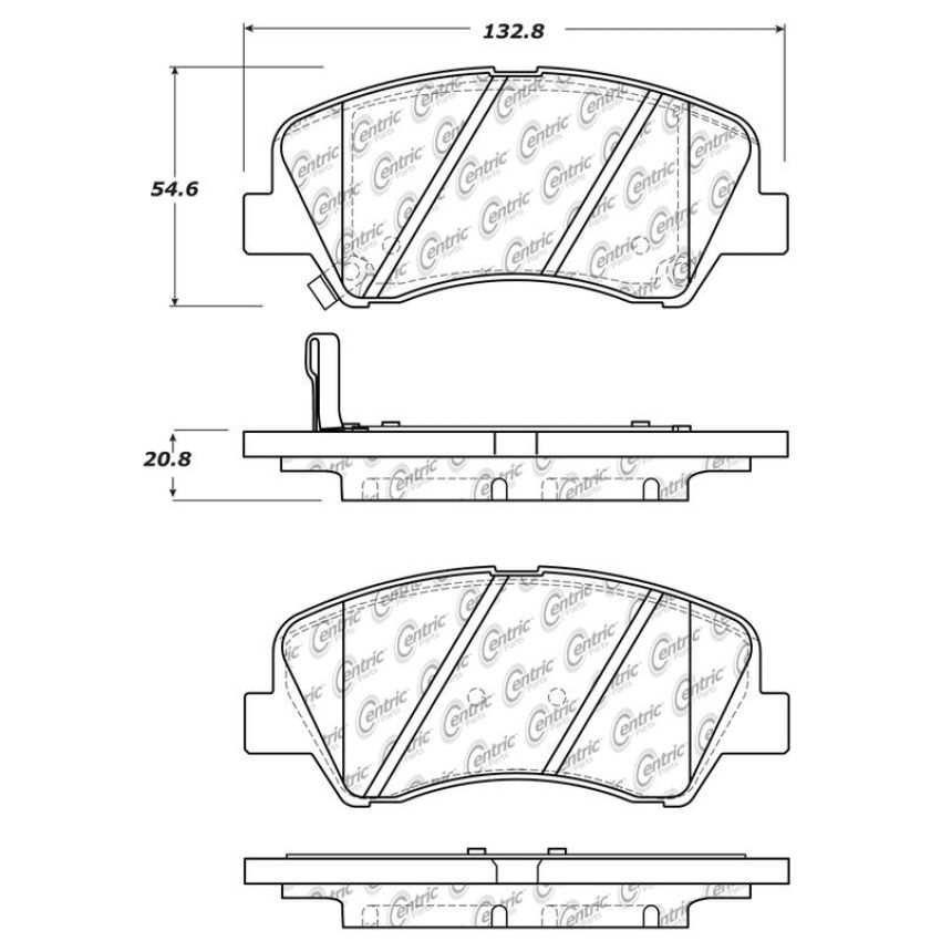 CENTRIC PARTS 105.15930 Posi Quiet Ceramic Brake Pads with Shims and Hardware