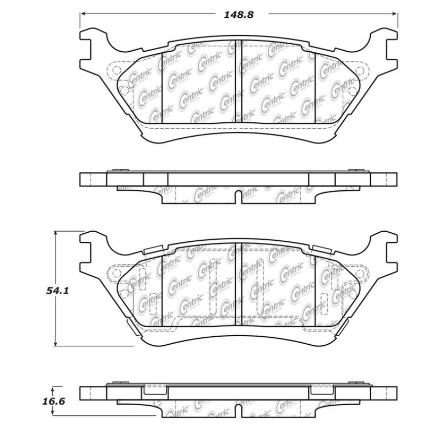 CENTRIC PARTS 105.16020 Posi Quiet Ceramic Brake Pads with Shims and Hardware