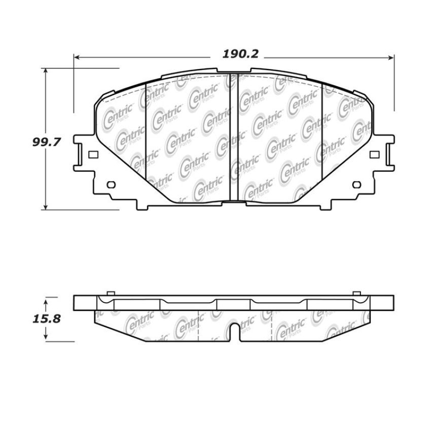 CENTRIC PARTS 105.16280 Posi Quiet Ceramic Brake Pads with Shims and Hardware