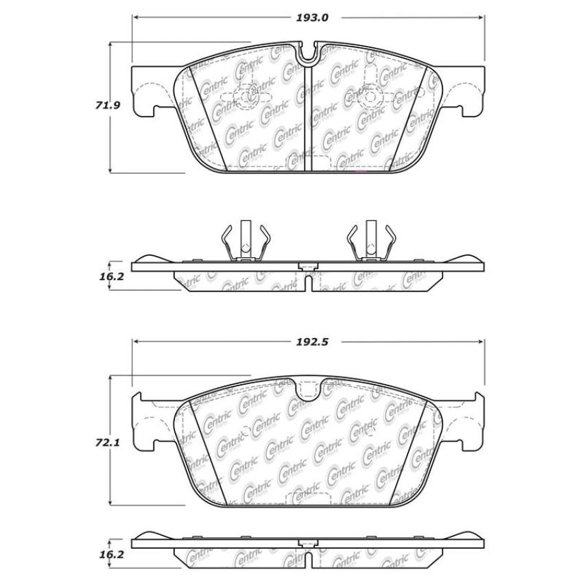 CENTRIC PARTS 105.16360 Posi Quiet Ceramic Brake Pads with Shims