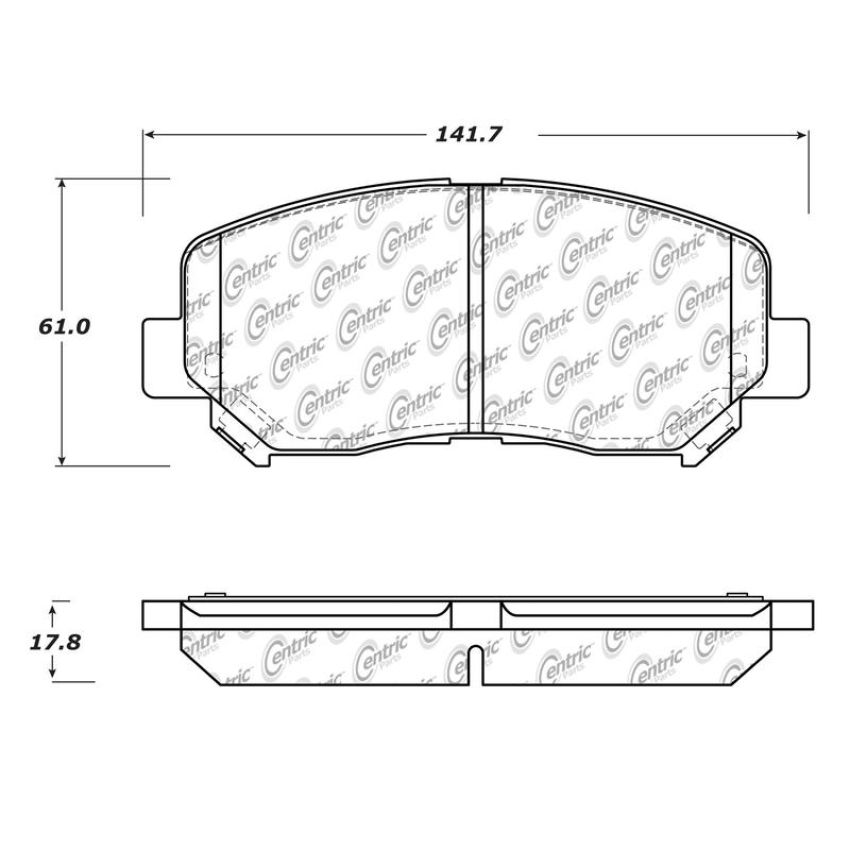 CENTRIC PARTS 105.16400 Posi Quiet Ceramic Brake Pads with Shims and Hardware