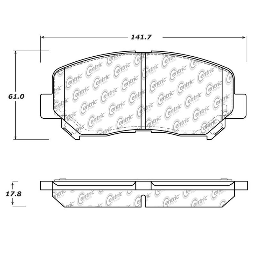 CENTRIC PARTS 105.16401 Posi Quiet Ceramic Brake Pads with Shims and Hardware
