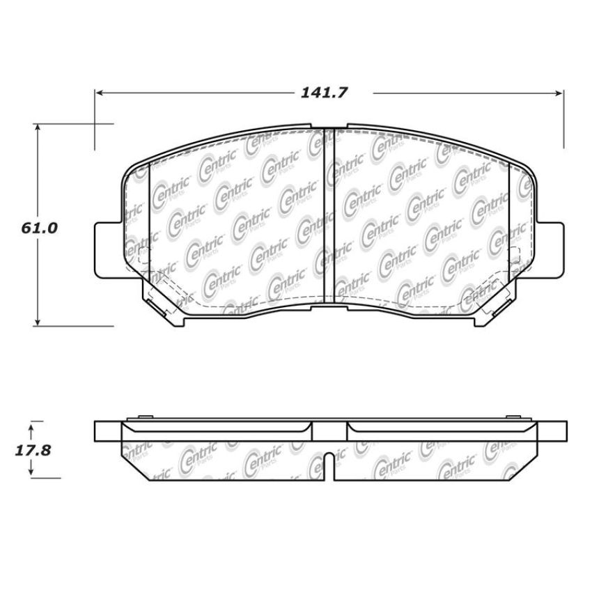 CENTRIC PARTS 105.16402 Posi Quiet Ceramic Brake Pads with Shims and Hardware