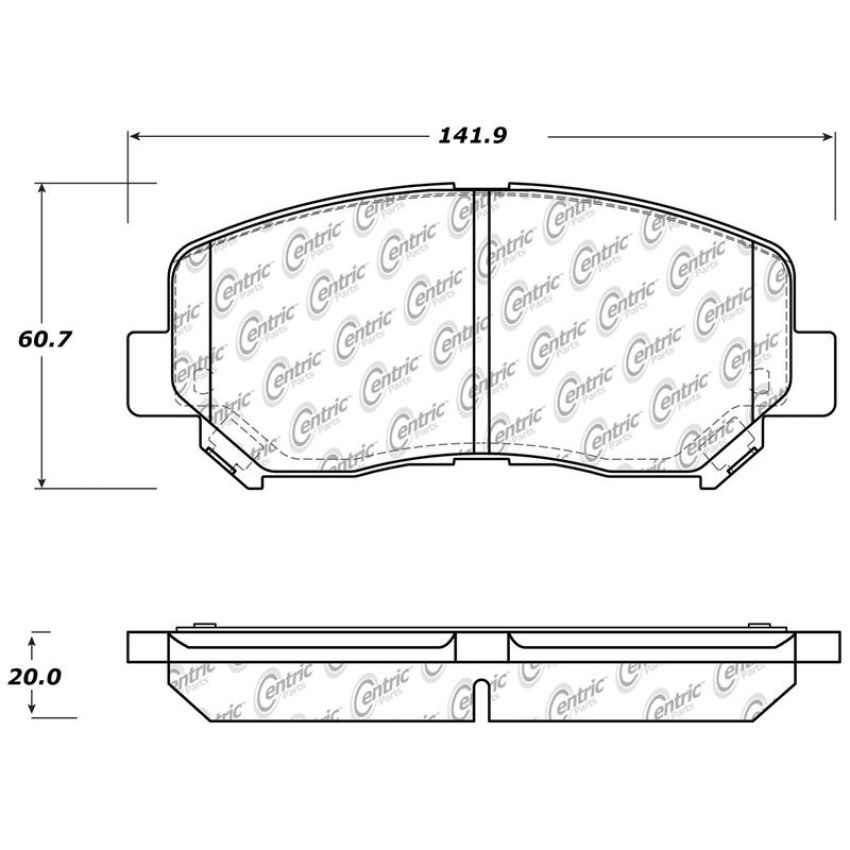 CENTRIC PARTS 105.16403 Posi Quiet Ceramic Brake Pads with Shims and Hardware