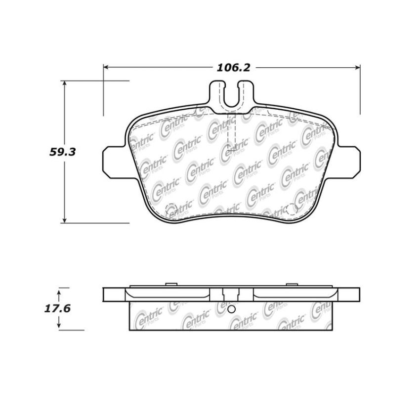 CENTRIC PARTS 105.16461 Posi Quiet Ceramic Brake Pads with Shims and Hardware