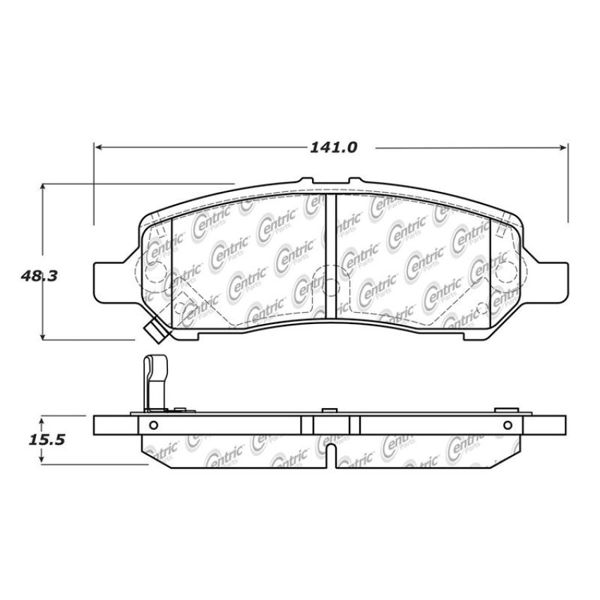 CENTRIC PARTS 105.16470 Posi Quiet Ceramic Brake Pads with Shims and Hardware