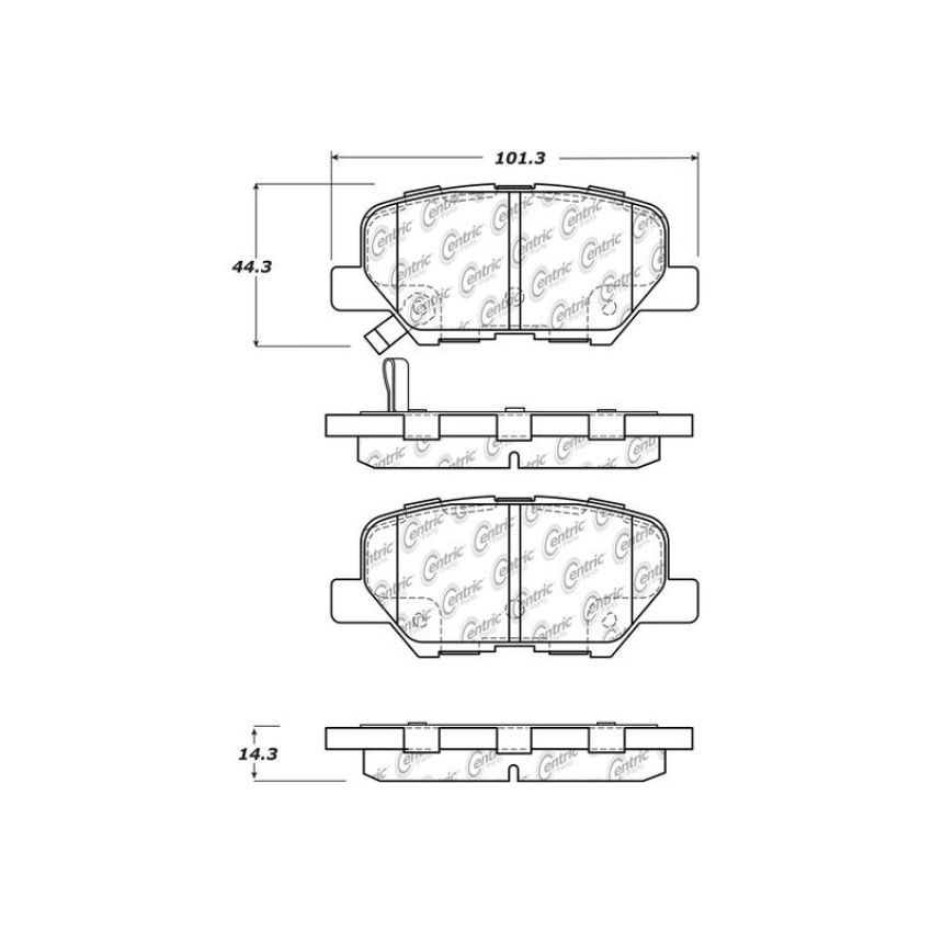 CENTRIC PARTS 105.16790 Posi Quiet Ceramic Brake Pads with Shims and Hardware