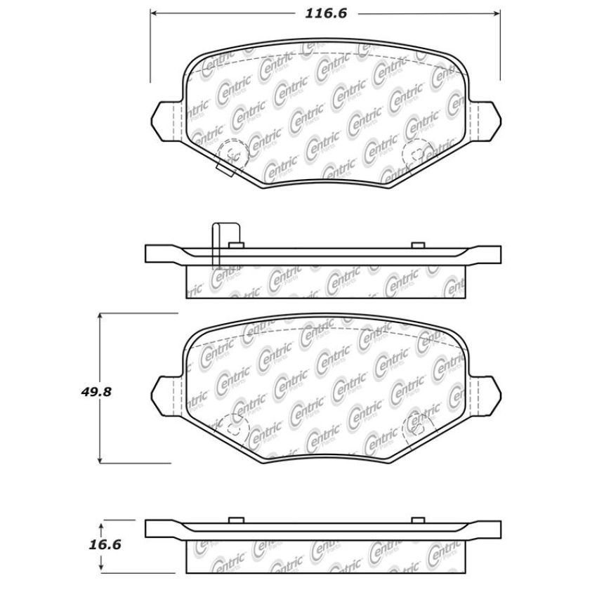 CENTRIC PARTS 105.17190 Posi Quiet Ceramic Brake Pads with Shims and Hardware