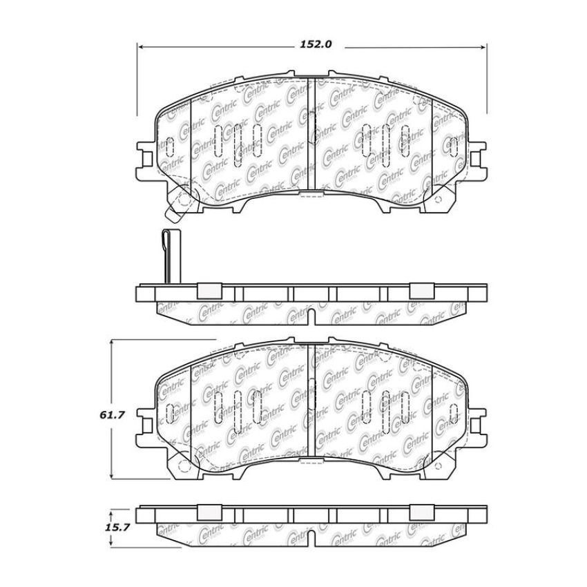 CENTRIC PARTS 105.17360 Posi Quiet Ceramic Brake Pads with Shims and Hardware