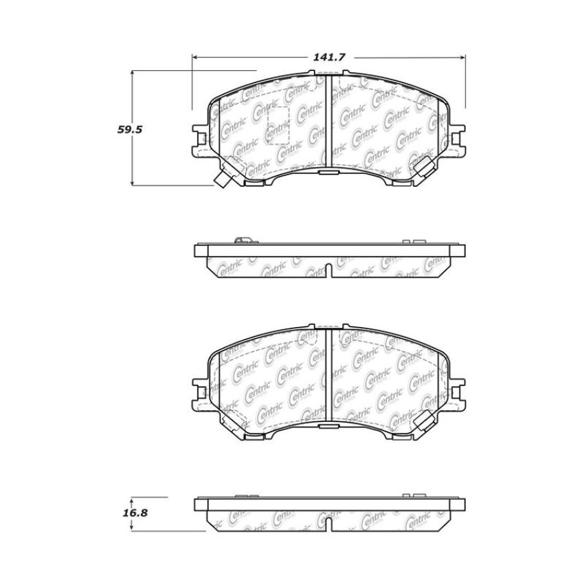 CENTRIC PARTS 105.17370 Posi Quiet Ceramic Brake Pads with Shims and Hardware