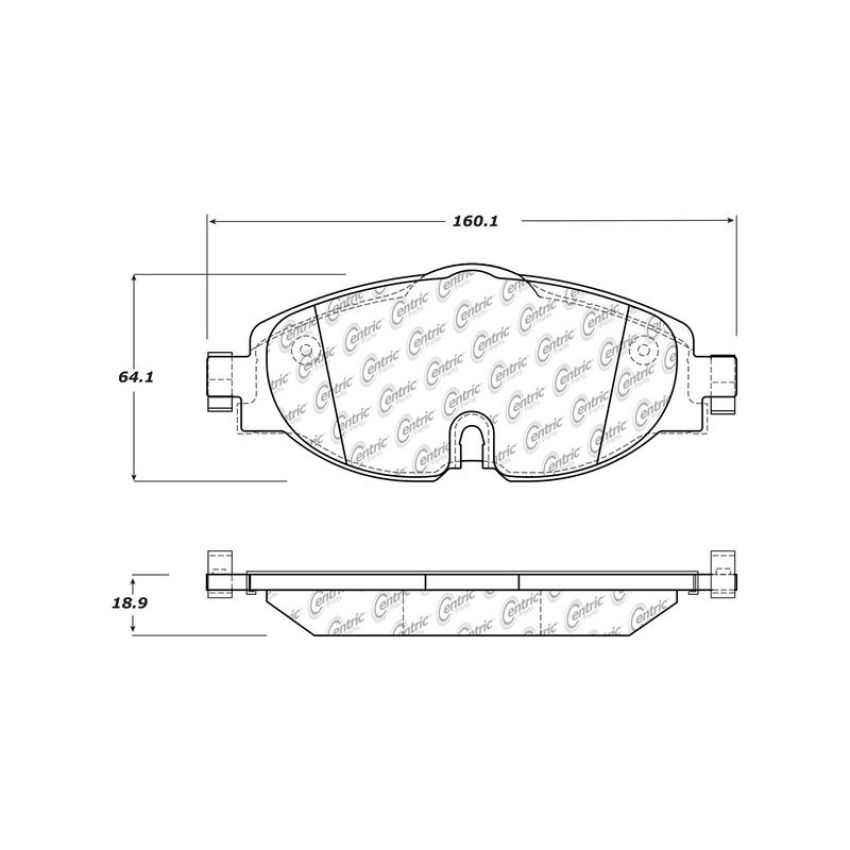 CENTRIC PARTS 105.17600 Posi Quiet Ceramic Brake Pads with Shims