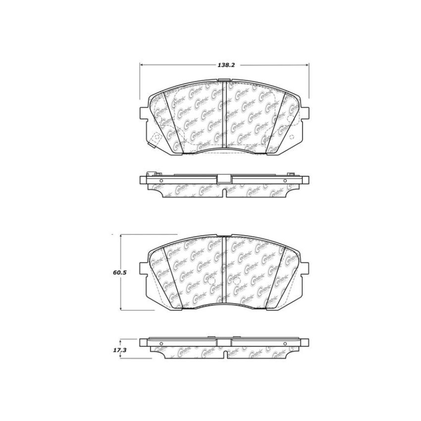 CENTRIC PARTS 105.18260 Posi Quiet Ceramic Brake Pads with Shims and Hardware