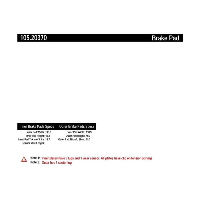 CENTRIC PARTS 105.20370 Posi Quiet Ceramic Brake Pads with Shims